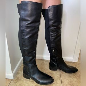Sam Edelman Over the Knee Boots Leather Black Women’s Size 8.5M